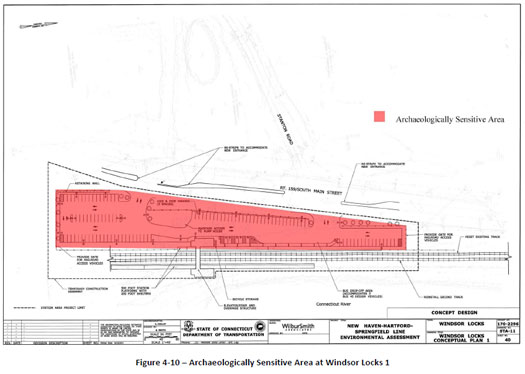 Figure 4-10 - Archaeologically Sensitive Area at Windsor Locks 1 